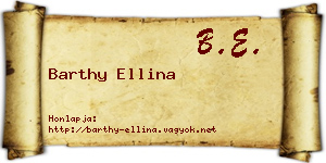 Barthy Ellina névjegykártya